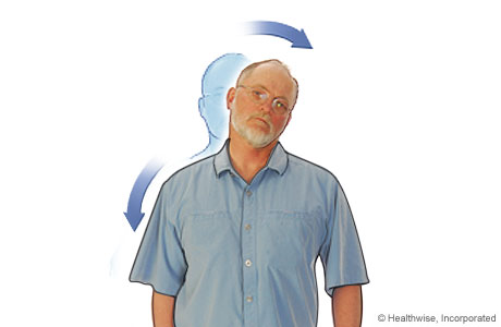 Neck stretch to ease neck aches and fatigue